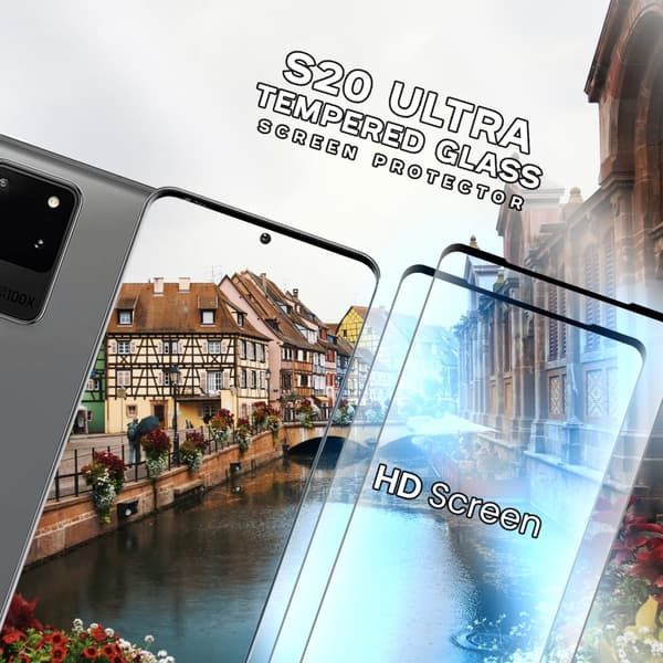 2-Pack Samsung Galaxy S20 ULTRA - Härdat glas 9H-Super kvalitet 3D Skärmskydd