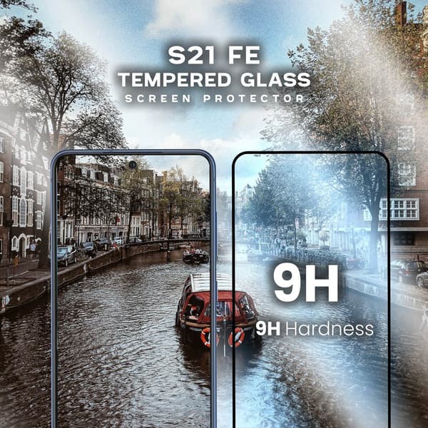 Samsung Galaxy S21 FE - Härdat glas 9H - Super kvalitet 3D Skärmskydd