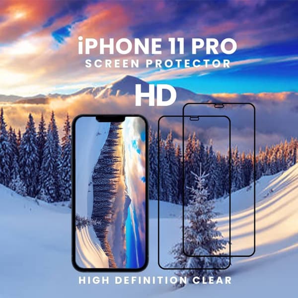 2-pack iPhone 11 Pro - 9H Härdat glas - Super kvalitet -3D Skärmskydd