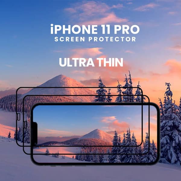2-pack iPhone 11 Pro - 9H Härdat glas - Super kvalitet -3D Skärmskydd