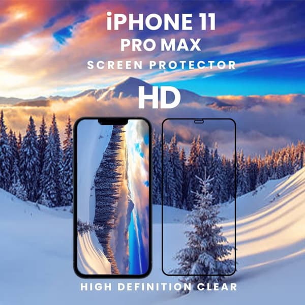 iPhone 11 Pro Max - 9H Härdat glas - Super kvalitet -3D Skärmskydd
