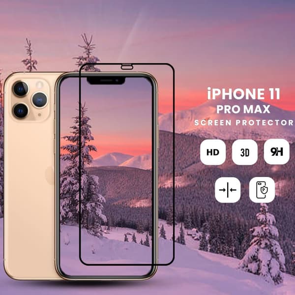 iPhone 11 Pro Max - 9H Härdat glas - Super kvalitet -3D Skärmskydd
