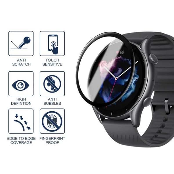 2-PACK Amazfit GTR 3 FullFrame 3D hærdet glas 0,26 mm 9H
