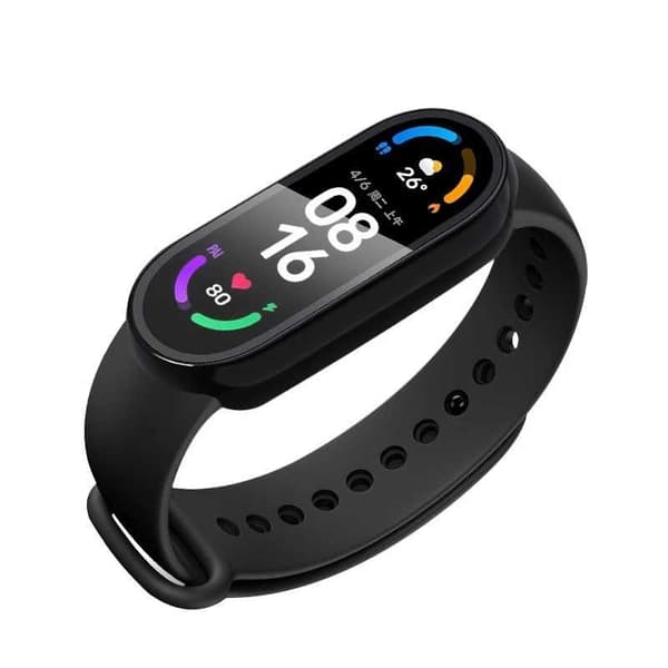 2-PACK Xiaomi Mi Band 6 NFC/5/4/3 stødabsorberende skal 9H hærdet glas 2i1