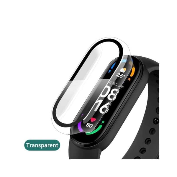 2-PACK Xiaomi Mi Band 6 NFC/5/4/3 stødabsorberende skal 9H hærdet glas 2i1