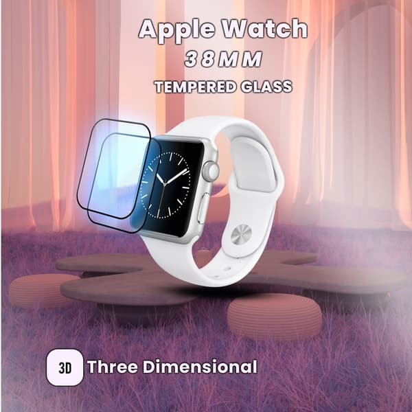 2 Pack Apple Watch 38mm -Härdat glas 9H – Super kvalitet 3D