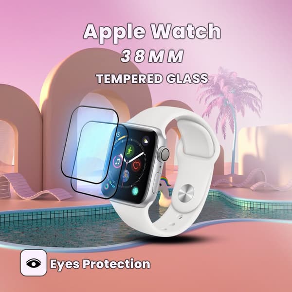 2 Pack Apple Watch 38mm -Härdat glas 9H – Super kvalitet 3D