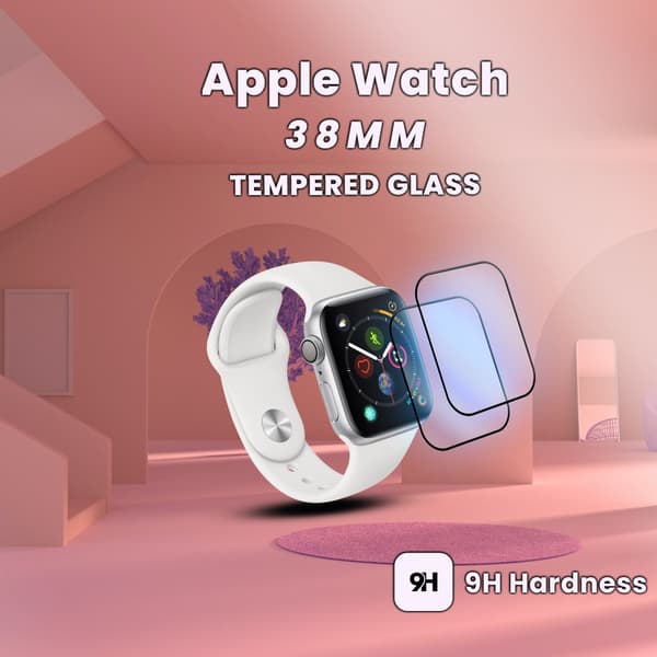 2 Pack Apple Watch 38mm -Härdat glas 9H – Super kvalitet 3D