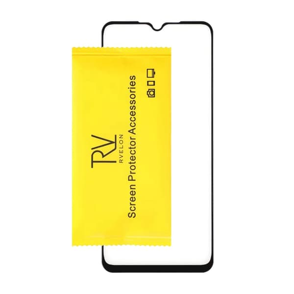 Skärmskydd Samsung A31/32 4G - 3D Härdat Glas Svart (miljö)