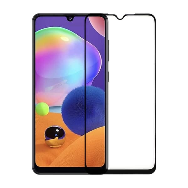 Skärmskydd Samsung A31/32 4G - 3D Härdat Glas Svart (miljö)