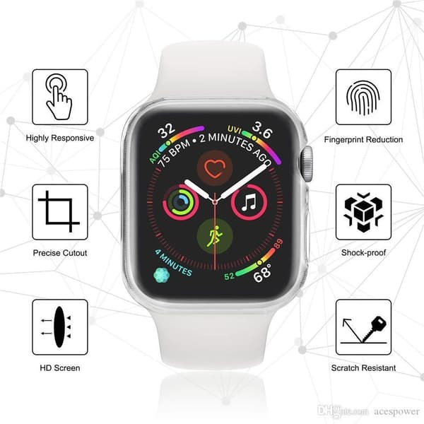 2-pck Heltäckande Skal till AppleWatch 4/5/6/SE Skärmskydd 44mm