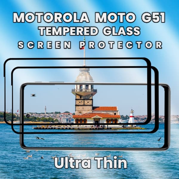 2 PACK Motorola Moto G51 - Härdat Glas 9H -Super kvalitet 3D