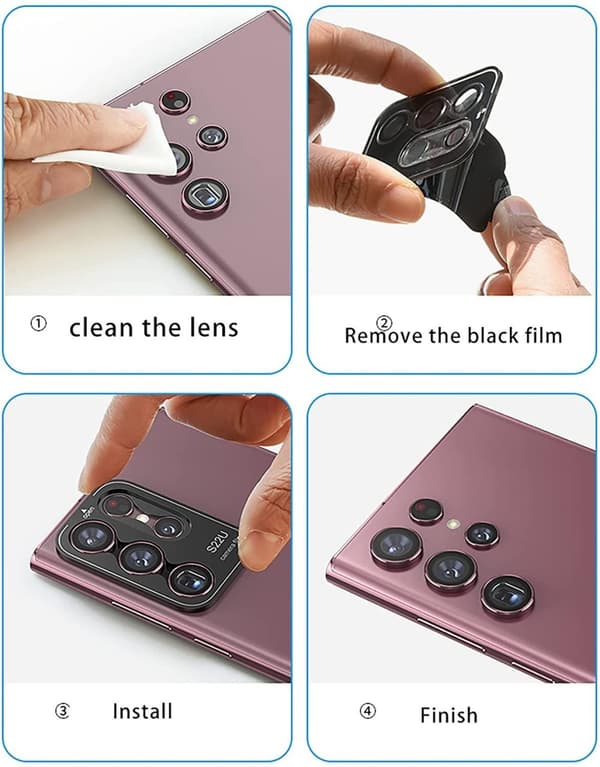 Grön Samsung S22 Ultra Kamera Linsskydd
