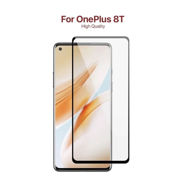 Skärmskydd OnePlus 8T 5G - 3D Härdat Glas Svart