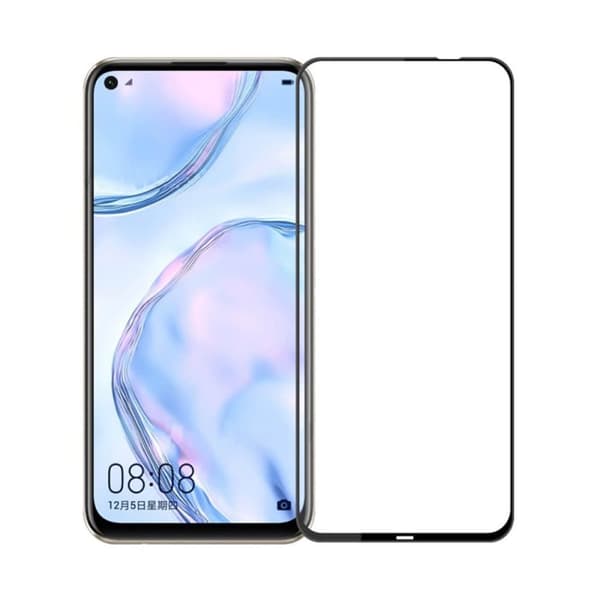 Huawei P40 Lite Skærmbeskyttelse - 3D Hærdet Glas Sort
