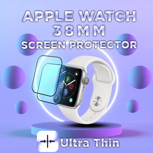 2 Pack Apple Watch 38mm -Härdat glas 9H – Super kvalitet 3D