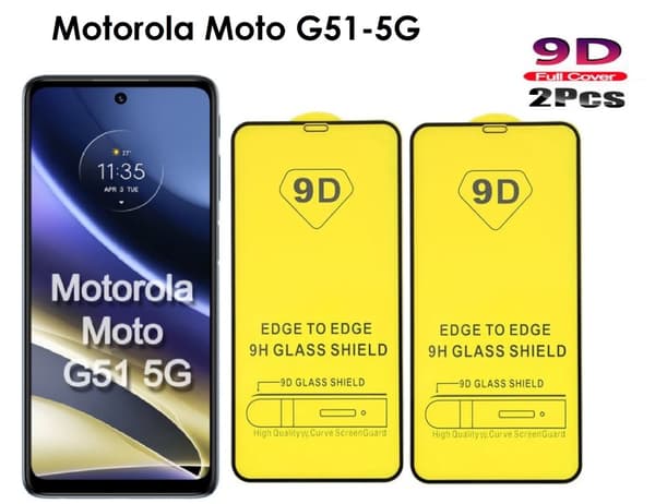 2 PAK- 9D Skærmbeskytter Motorola Moto G51 5G