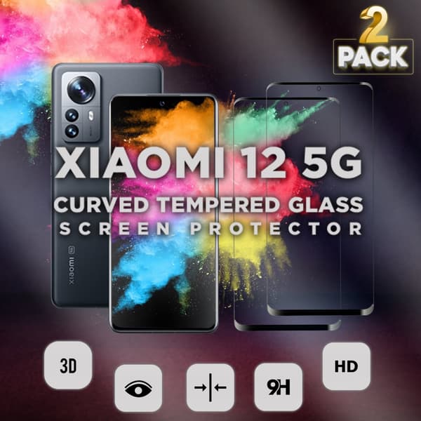 2 Pack Xiaomi 12 5G - Härdat glas 9H-Super kvalitet 3D