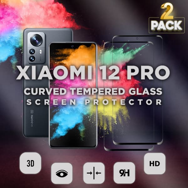 2 Pack Xiaomi 12 PRO - Härdat glas 9H-Super kvalitet 3D