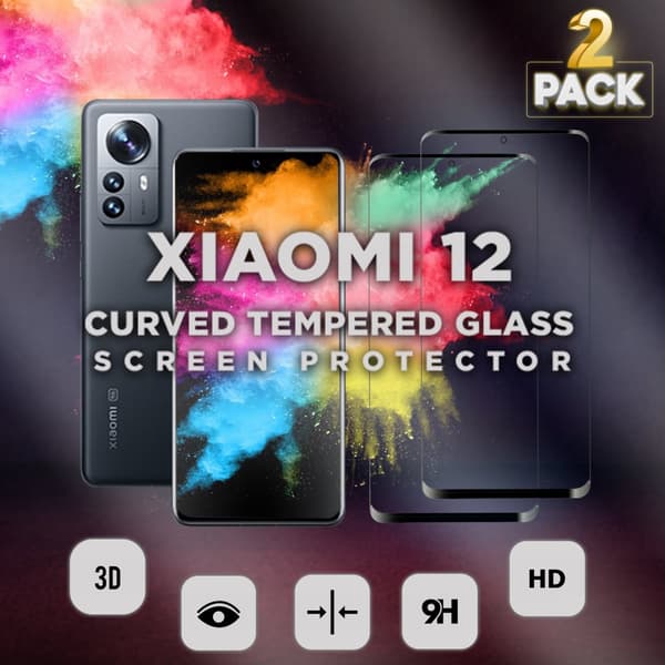 2 Pack Xiaomi 12 - Härdat glas 9H-Super kvalitet 3D Skärmskydd
