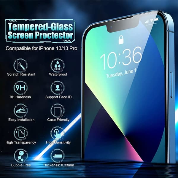 3-PACK- Transparent Härdat Glas -Skärmskydd iPhone 13 Mini (5.4'')
