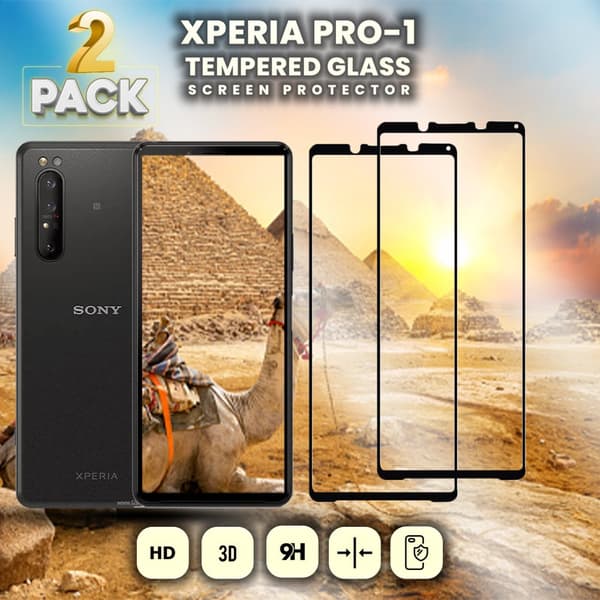 2 Pack Sony Xperia Pro1 - Härdat Glas 9H- Super kvalitet 3D