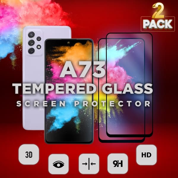 2 Pack Samsung Galaxy A73 - Härdat glas 9H - Super kvalitet 3D