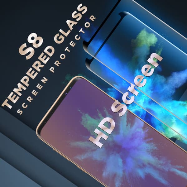 2 Pack Samsung S8 - Härdat glas 9H–Super kvalitet 3D Skärmskydd