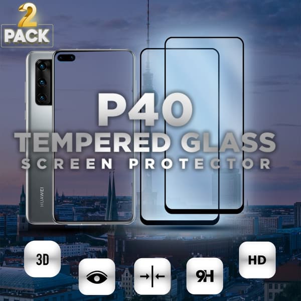 2 Pack Huawei P40 - Härdat glas 9H – 3D Super kvalitet