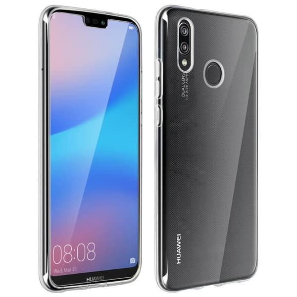 Huawei P20 Lite Bakstycke + genomskinlig härdat glasfilm - Genomskinlig