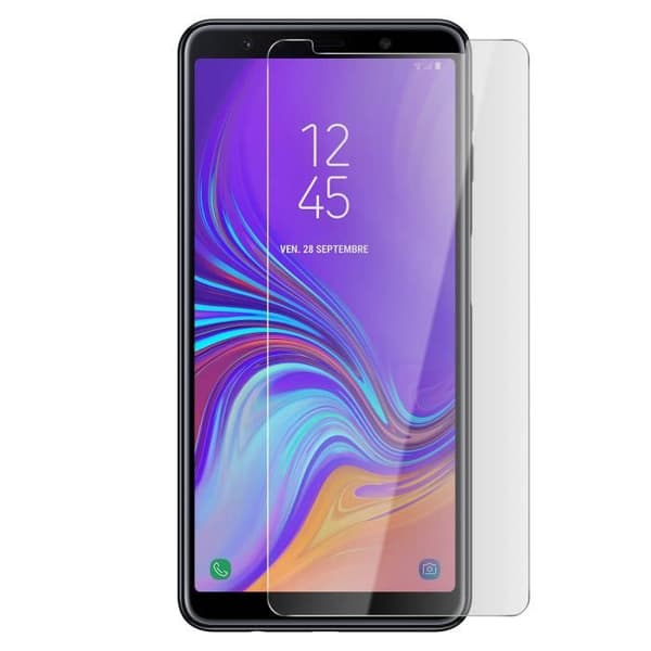 Skärmskydd - AVIZAR - Samsung Galaxy A7 2018 - Härdat glas 9H - Ultra tunt 0.33 mm - Anti-fingeravtryck