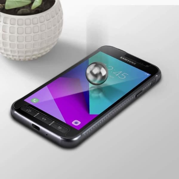 Galaxy Xcover 4 och 4s Skärmskydd Stötsäkert Flexibelt Glas Transparent Vit