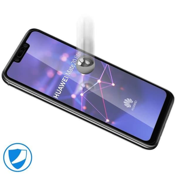 Skärmskydd - AVIZAR - Huawei Mate 20 lite - Härdat glas - 9H - Svart