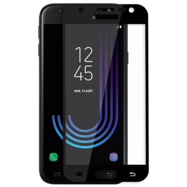 Skyddsfilm - AVIZAR - Galaxy J3 2017 - Härdat glas - 9H hårdhet - Svart kontur
