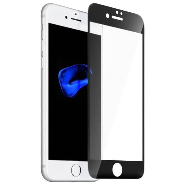 Skyddsfilm - AVIZAR - iPhone 7/8 - Härdat glas - Fullständigt skydd - Svarta kanter