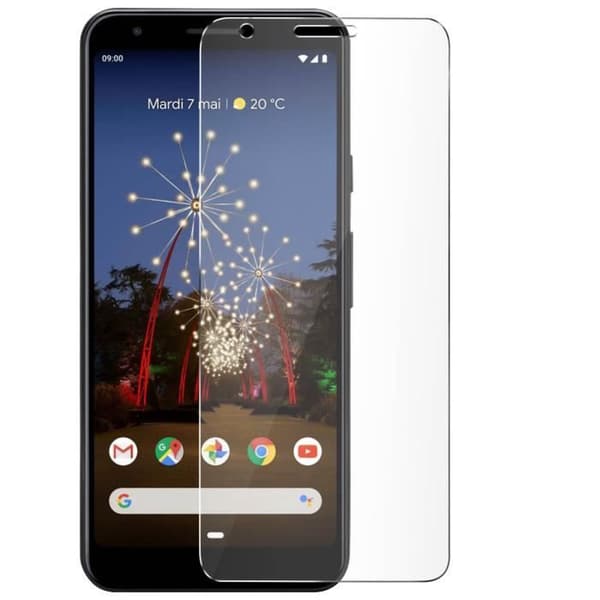 Skyddsglas i härdat glas 9H 0.3mm för Google Pixel 3A - AVIZAR - Vit - Stötar och repor