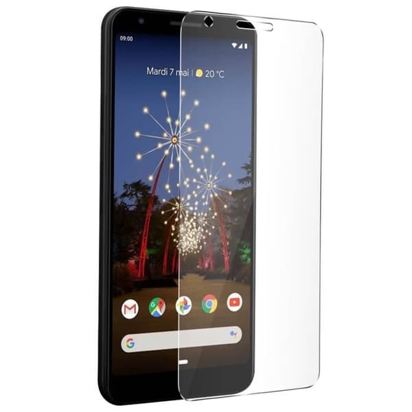 Skyddsglas i härdat glas 9H 0.3mm för Google Pixel 3A - AVIZAR - Vit - Stötar och repor