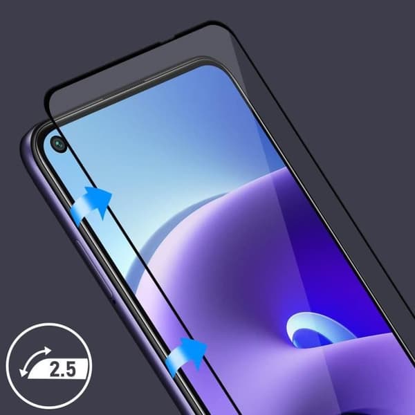 Xiaomi Redmi Note 9T 5G härdat glasfilm 9H Akashi Transparent Svart