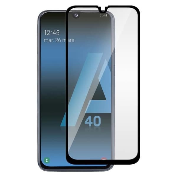 Skyddande skärmskydd - Samsung - Galaxy A40 - Härdat glas - Ultraresistent - Svart