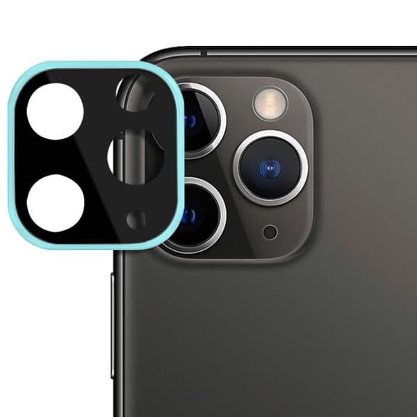 Objektivkamera iPhone 11 Pro / Pro Max Turkosblå Anti-fingeravtryck härdat glas