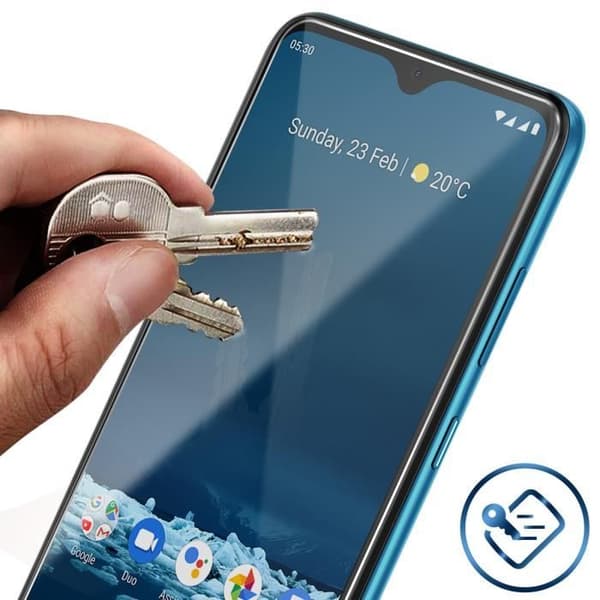 Skärmskyddsfilm - Nokia - 8.3 - 9H härdat glas - Stötsäker - Fasade kanter - Transparent vit