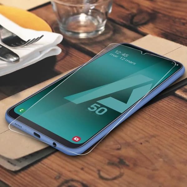 Skärmskyddsfilm för Samsung Galaxy A50 - 3MK - Flexibelt stöttåligt glas - Transparent vitt