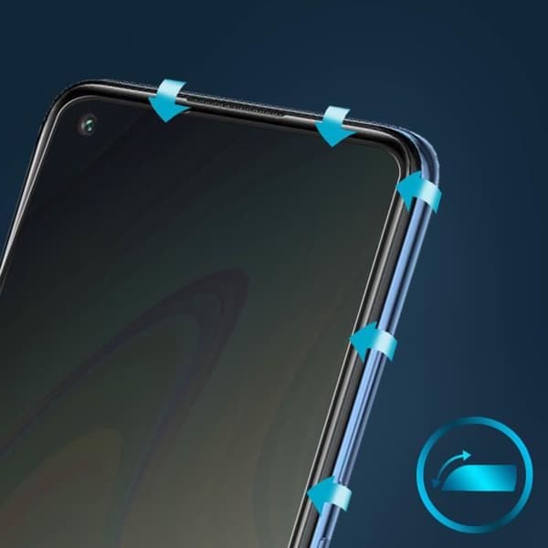 Skyddsfilm - AVIZAR - Xiaomi Redmi Note 9 - Böjt härdat glas - Stötsäker - Anti-repor