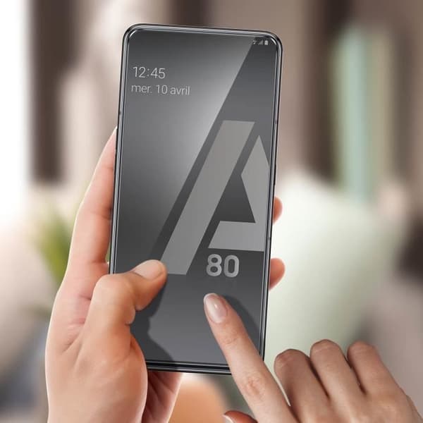 Skyddsfilm - AVIZAR - Samsung Galaxy A80 - 9H härdat glas - Transparent - Stötsäker