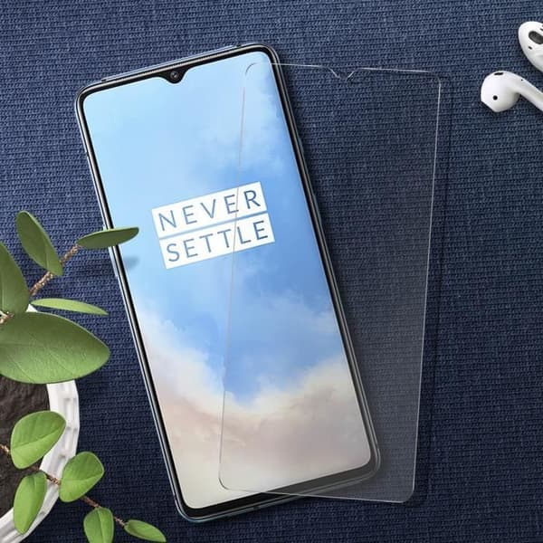 Oneplus 7T Skärmfilm härdat glas 9H Anti-smuts - Transparent Vit