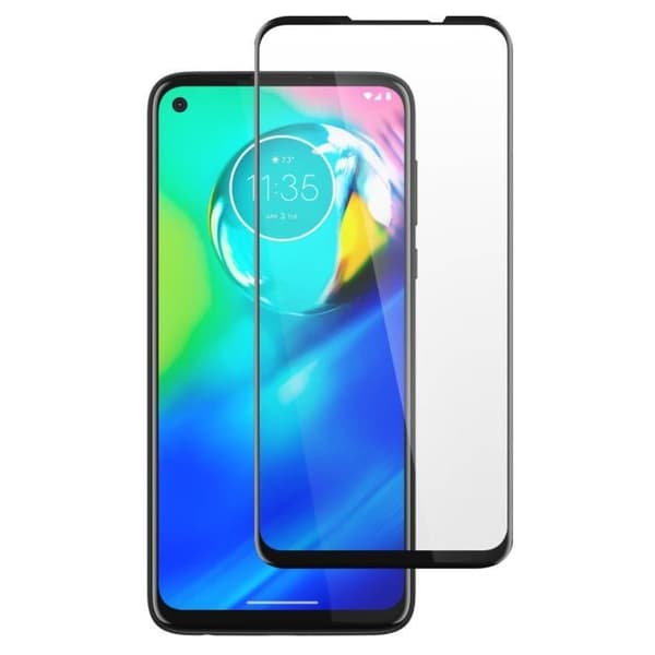 Härdat glasfilm för Motorola Moto G8 Power - AVIZAR - Full vidhäftning - Svart kontur