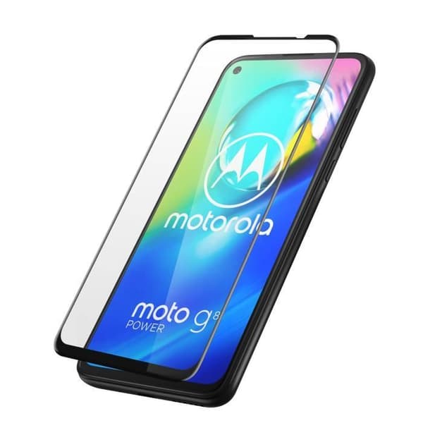 Härdat glasfilm för Motorola Moto G8 Power - AVIZAR - Full vidhäftning - Svart kontur