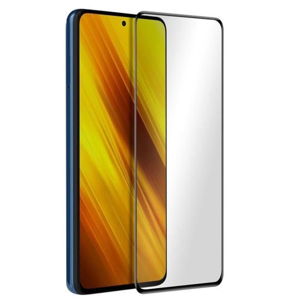 Xiaomi Poco X3 film av härdat glas, fasad transparent svart kontur