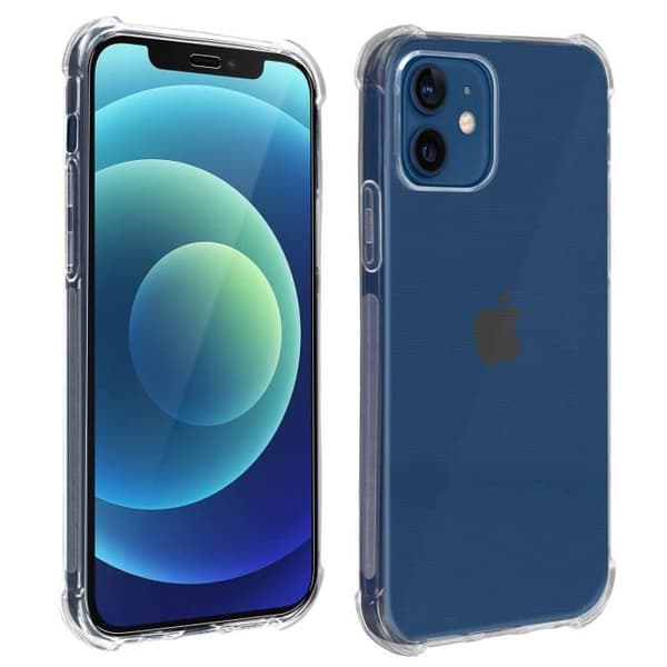 Skyddspaket Apple iPhone 12 Mini mjukt fodral + genomskinligt härdat glas