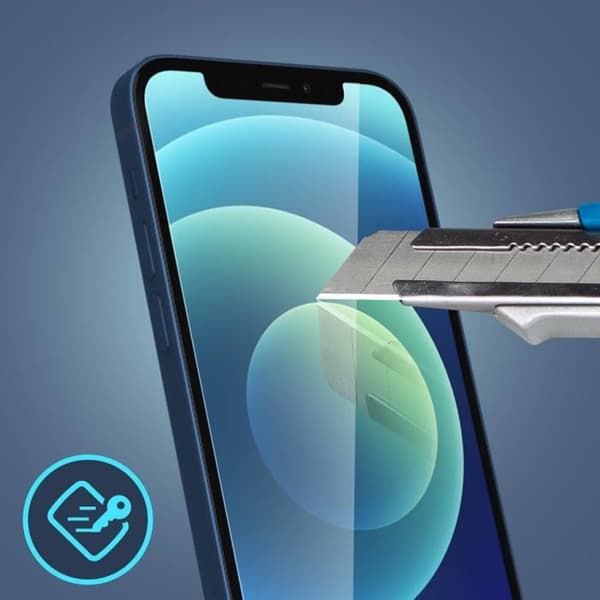 AVIZAR skärmskydd för iPhone 12 / 12 Pro i 9H anti-fingeravtryck härdat glas - Transparent Vit